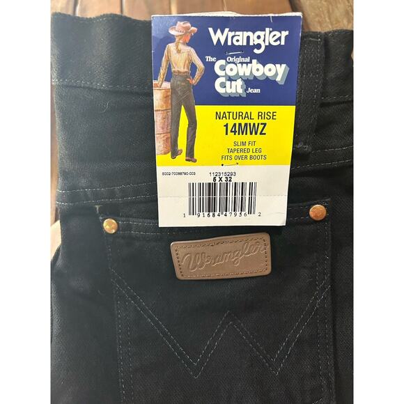 Black Wrangler Cowboy Natural Rise 14MWZ Slim Fit Womens Jeans 5x32 NEW - Picture 7 of 8